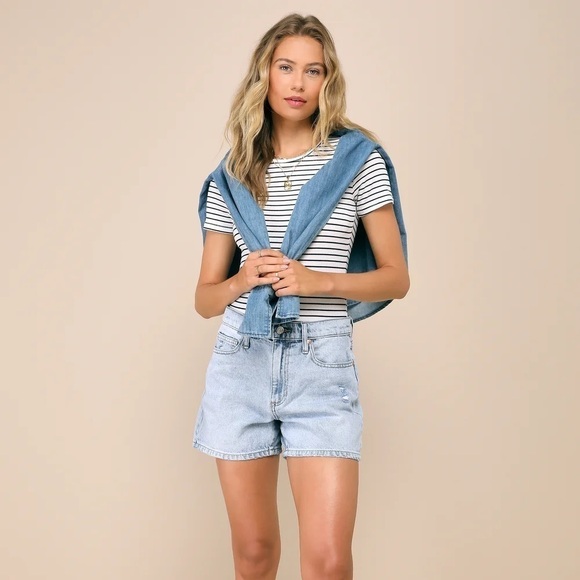 Lulus Tops - LULU’S Kinship Black And White Striped Ribbed Bodysuit